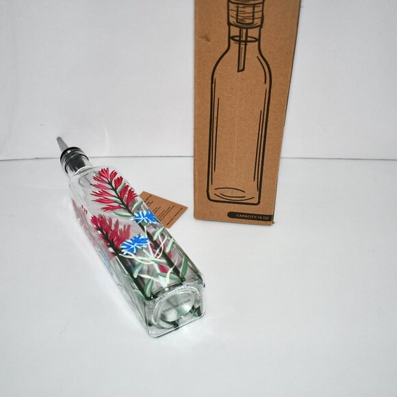 YIYUKODO 17oz Hand Painted Glass Olive Oil Bottle – 500ml Oil and Vinegar Cruet - Picture 5 of 5